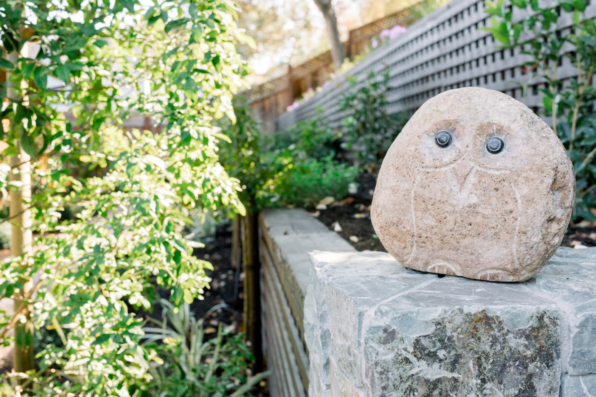 Retaining Walls and Stone Owl