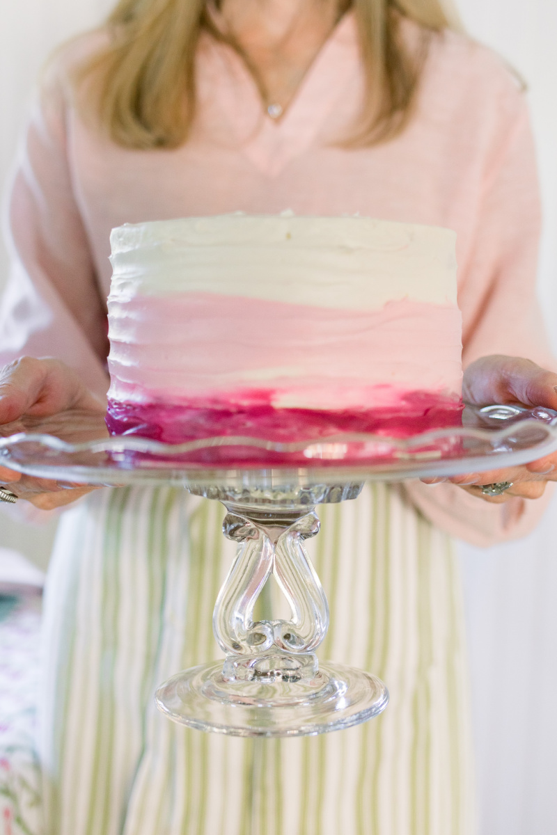 Valentine Cake on cake stand