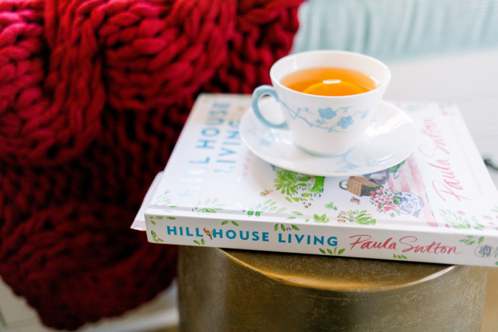 Book and tea cup