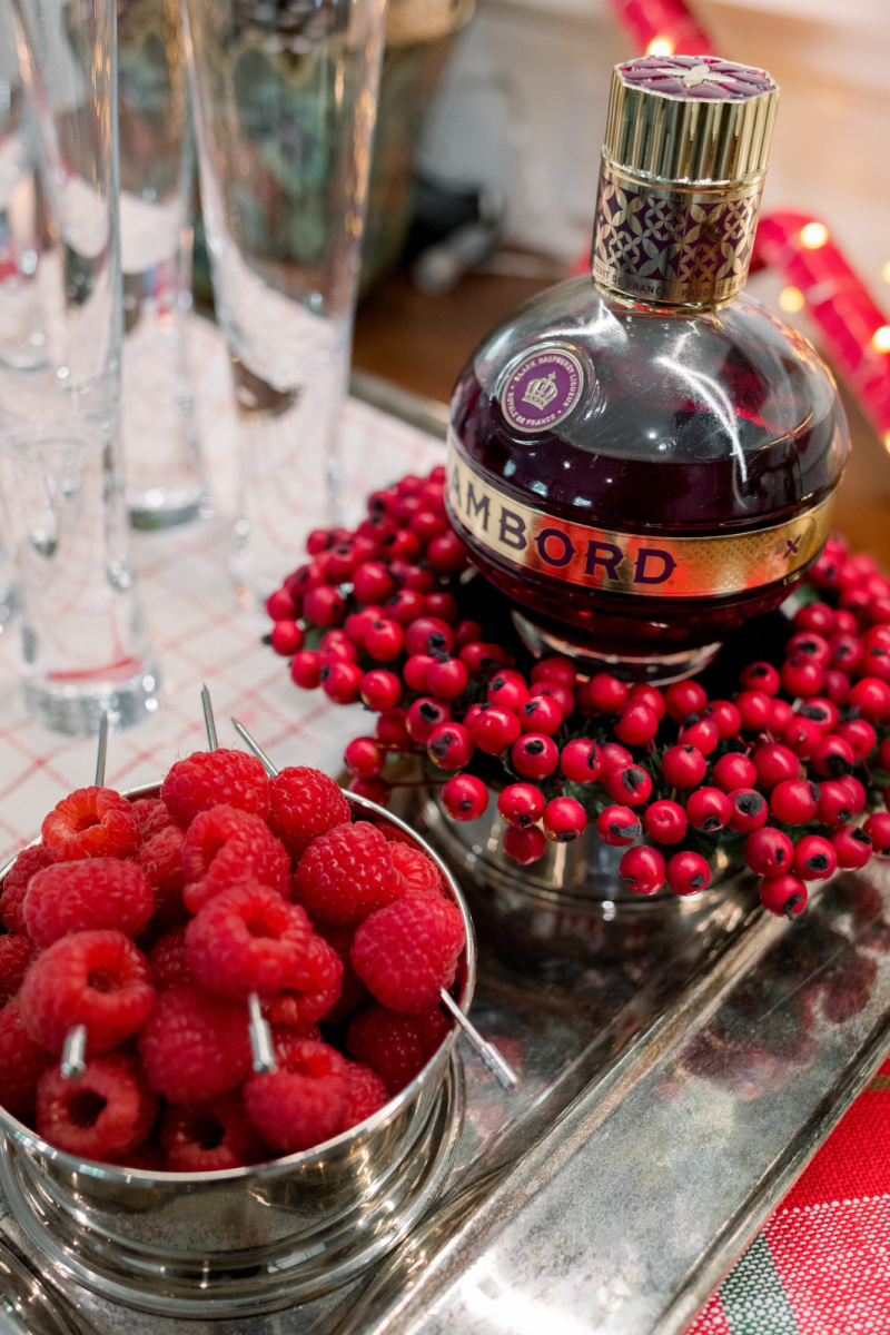 Bottle of Chambord and Raspberries