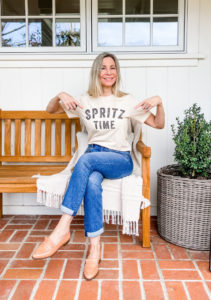 Woman wearing Spritz Time t-shirt