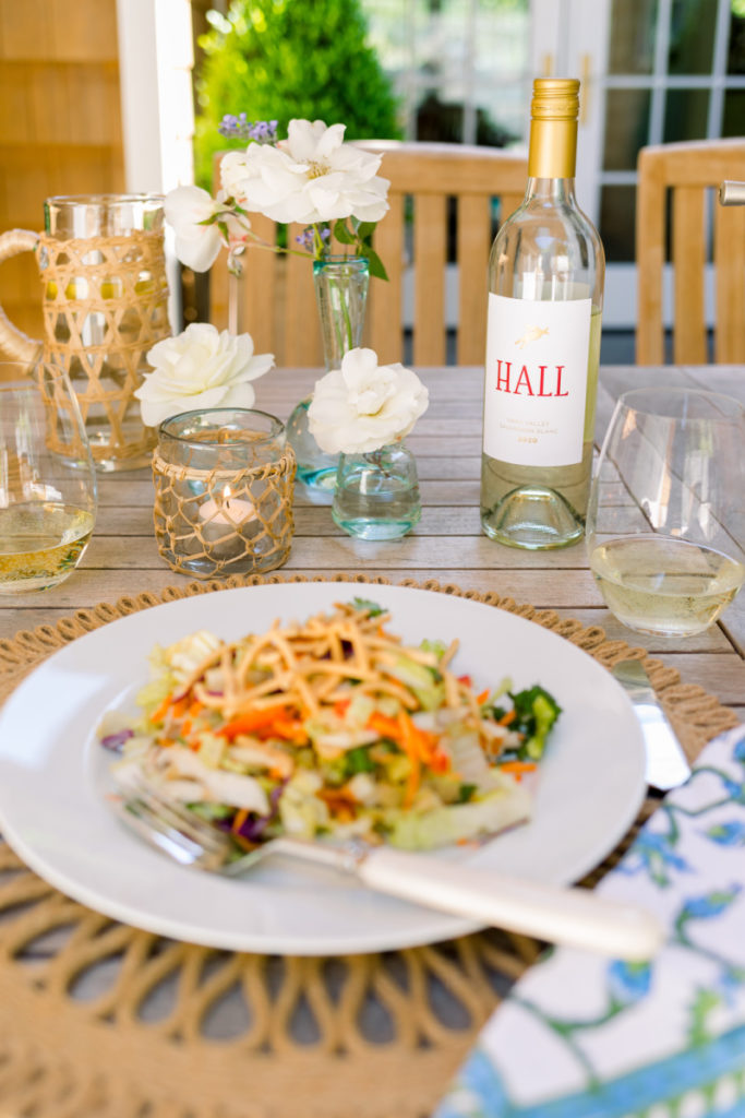 Asian chicken salad with Hall Wine