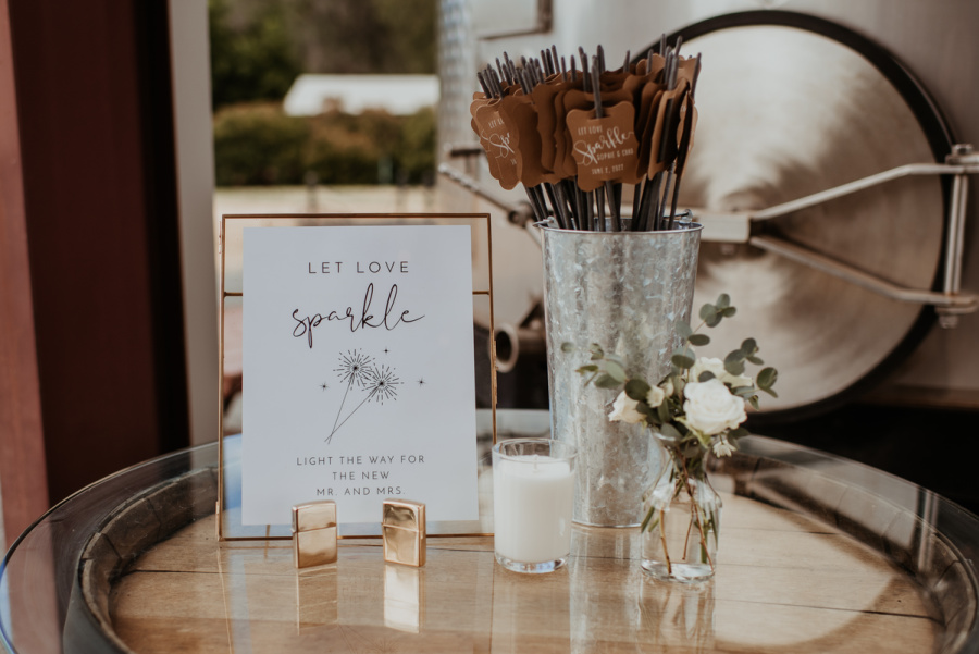 Sparkler Table at Wedding