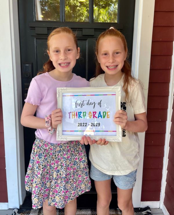 Twins on their first day of 3rd grade.