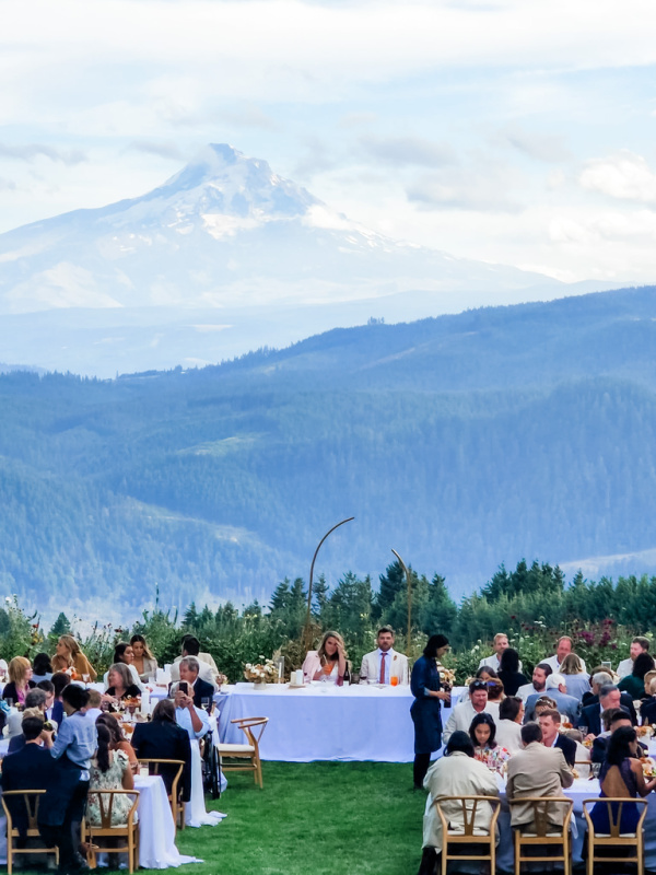 Wedding overlooking Mt. Hood