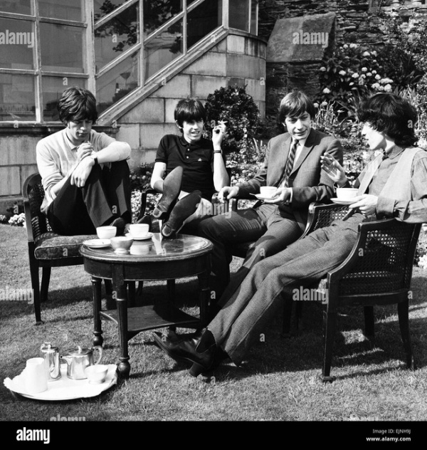 The Rolling Stones taking tea in 1964.