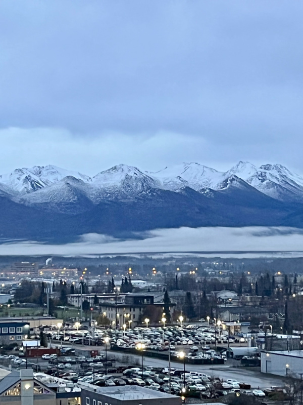 Anchorage Alaska taken from hotel room window.