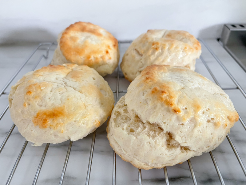 Buttermilk Biscuits on cooling rack.