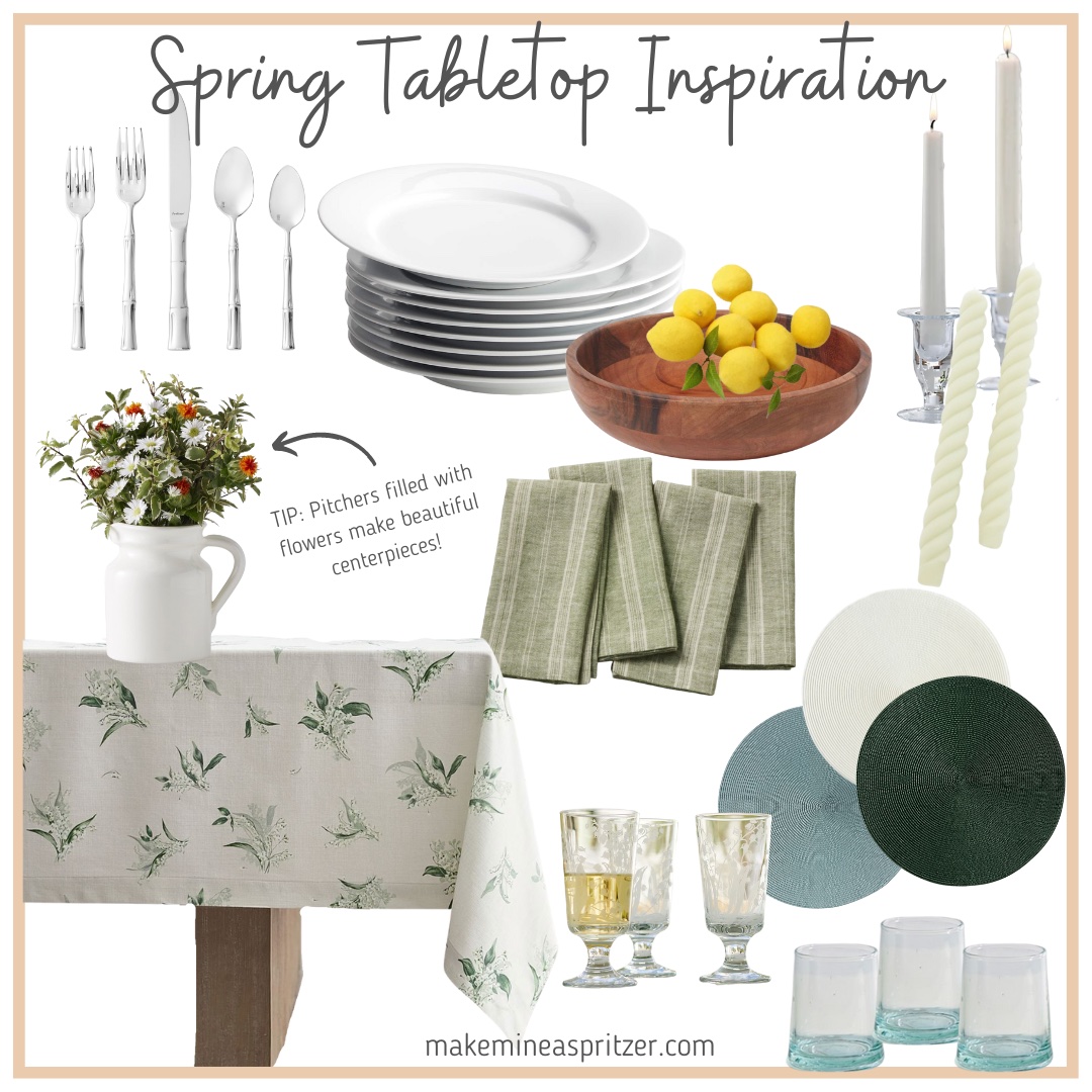 Spring tabletop inspiration collage.