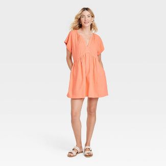 Orange linen blend Target mini dress.
