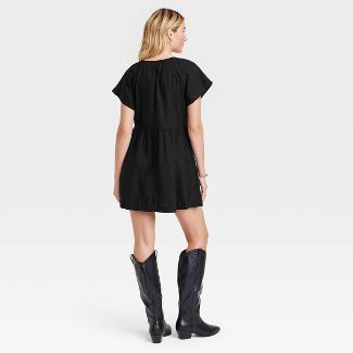 Black linen blend Target mini dress.