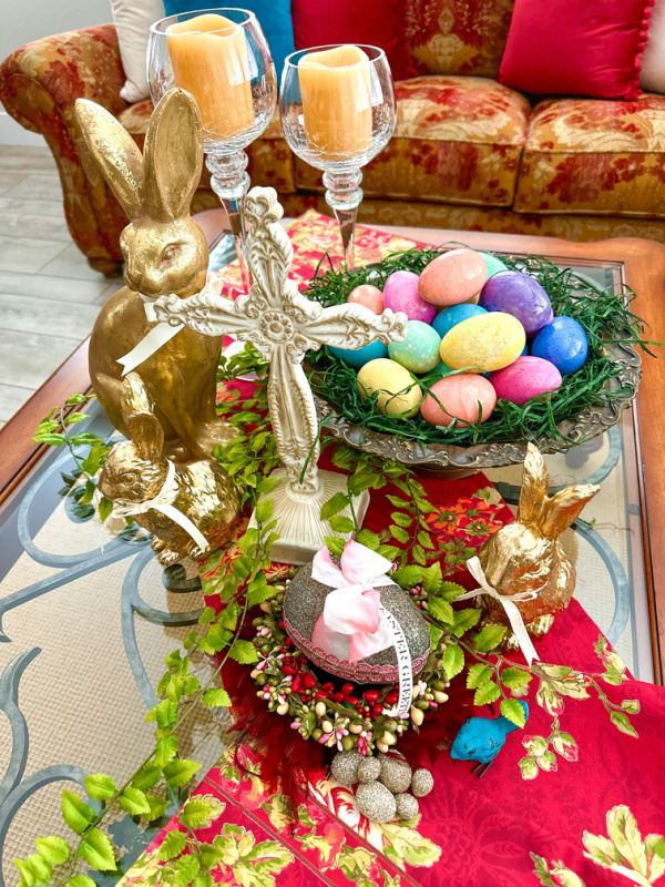 Easter decoration display.