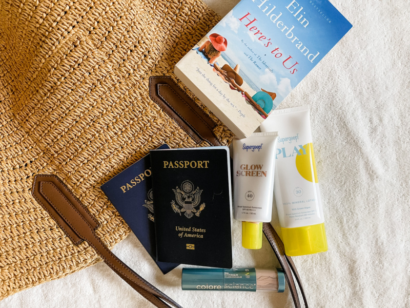 Passports, sunscreen and a beach read.