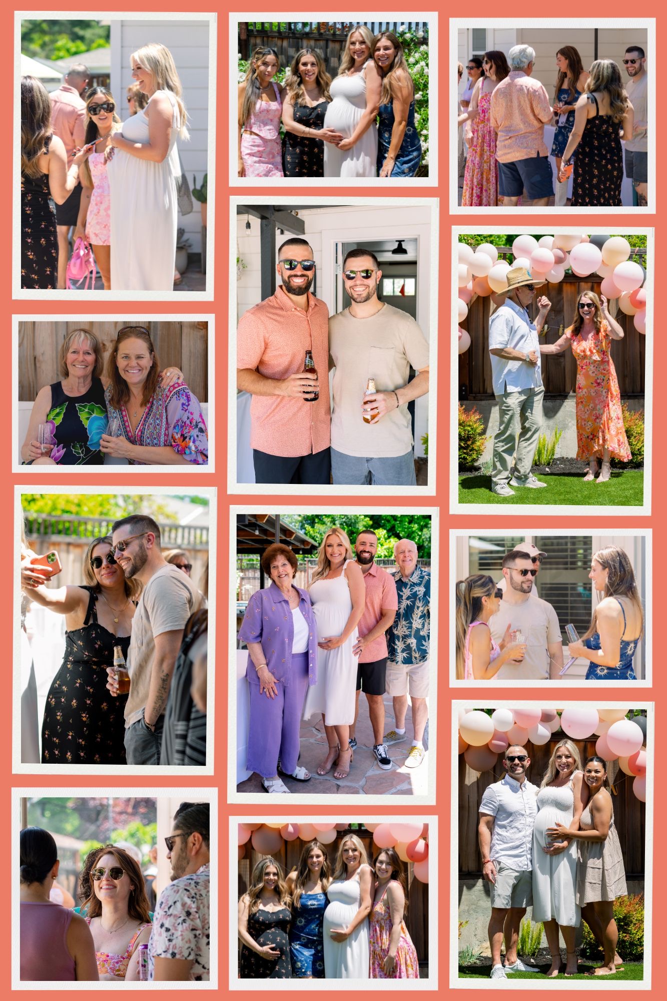 Baby shower guest photo collage.