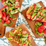 Try This Easy, Delicious Prosciutto & Brie Tartine with Baby Arugula & Strawberry Puree