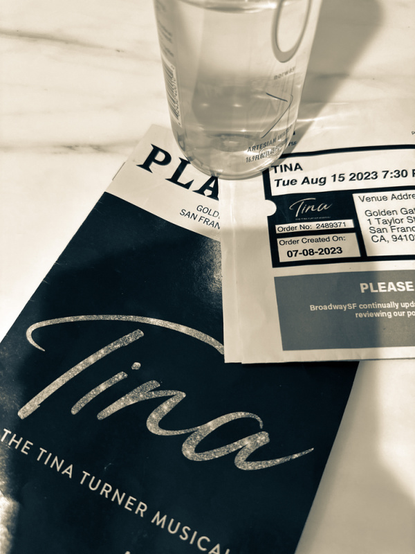 Tina Turner Musical playbill and ticket.