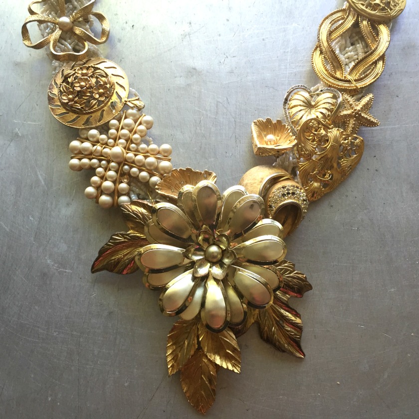 Brooch necklace made by Tamera Beardsley.