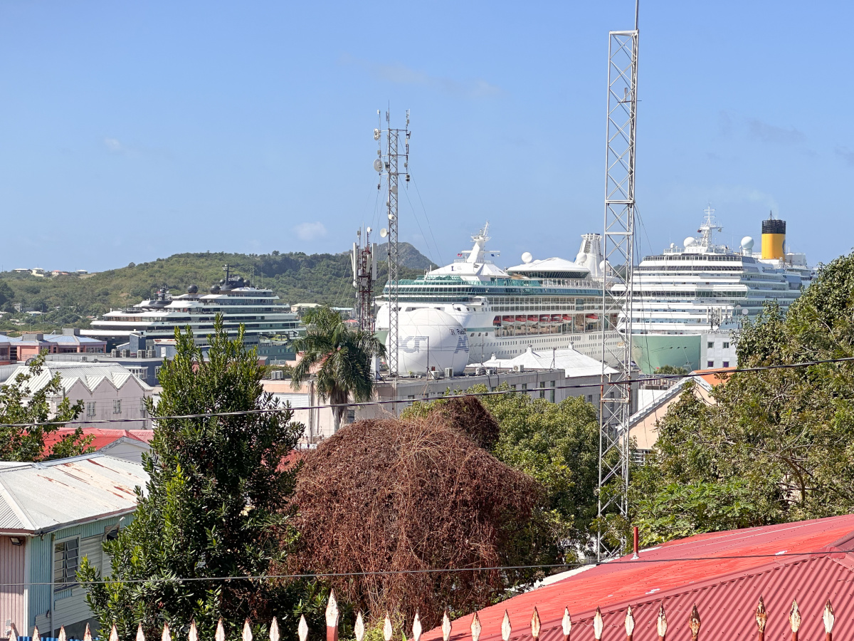 Cruise ships docked at St. John's, Antigua.