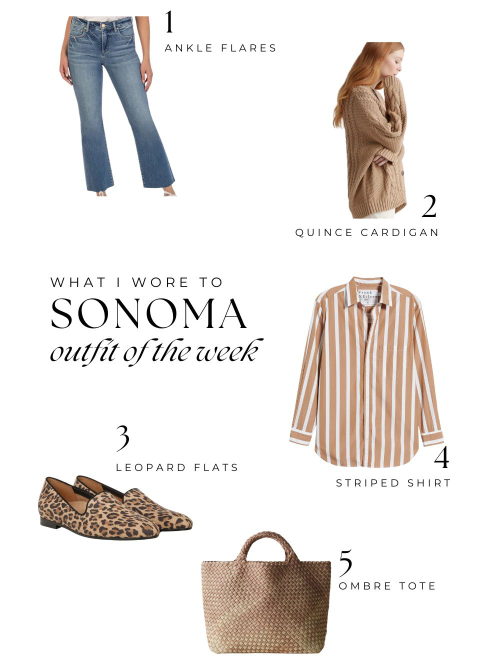 What I wore to Sonoma outfit collage.