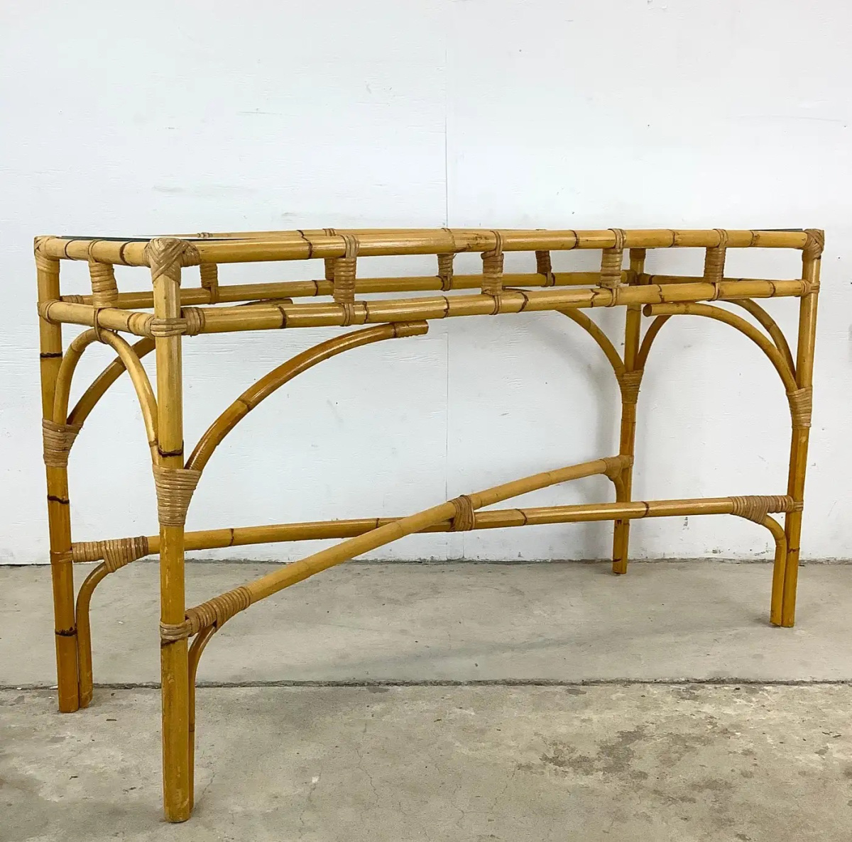 Bamboo console table.